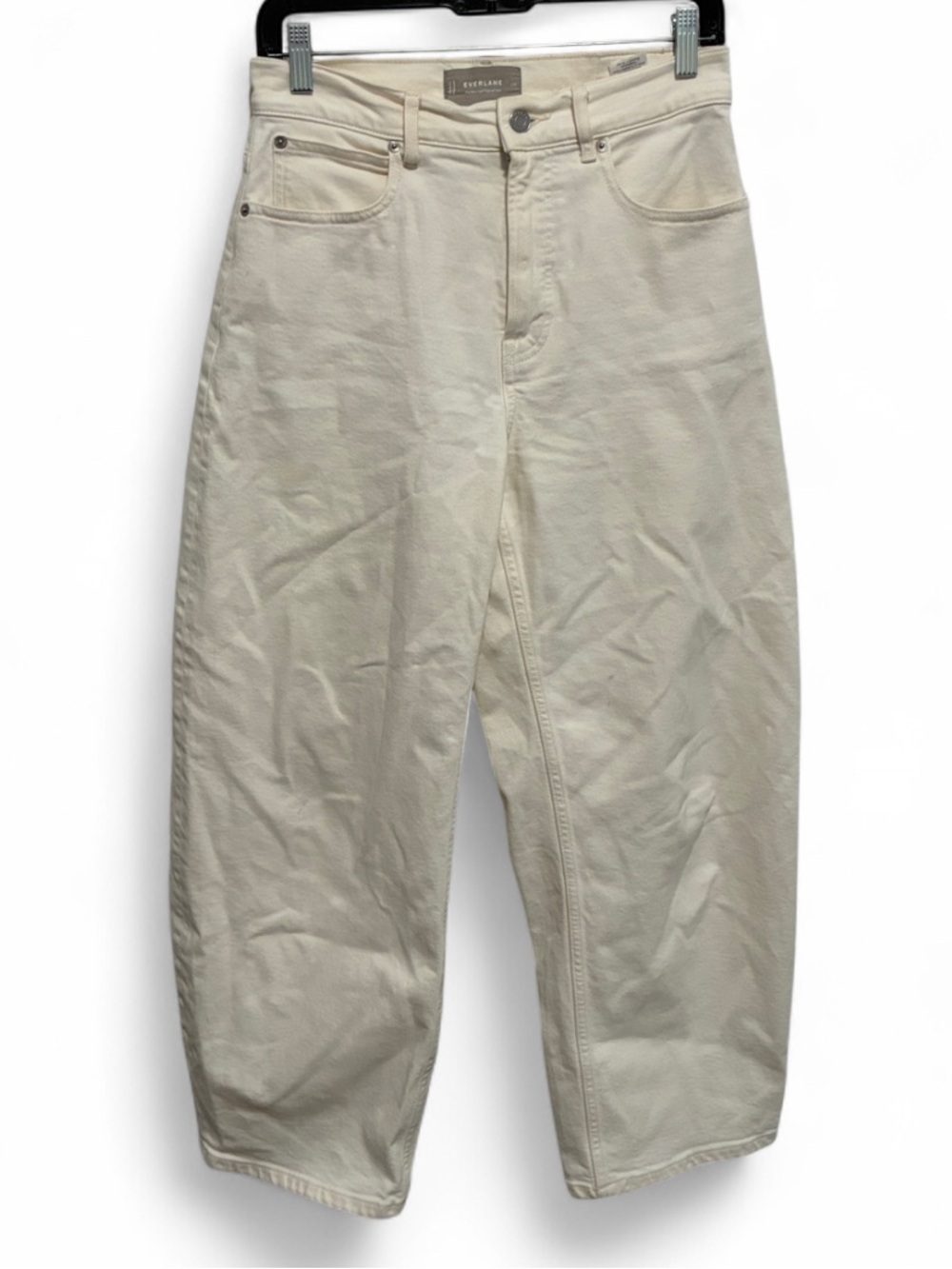 Everlane Way High Barrel Cream High-Waist Wide-Leg Jeans